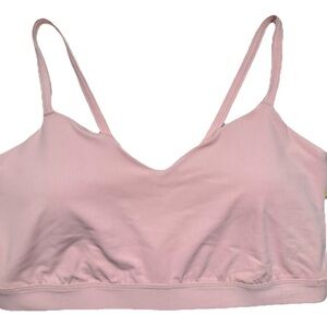 All In Motion Women's Light Support Ribbed Pink Sports Bra Size XL